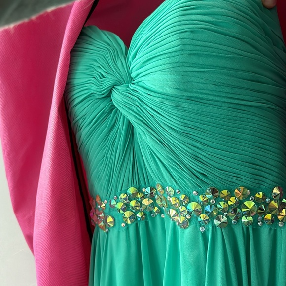 Teal grad dress size 2 - Picture 2 of 4